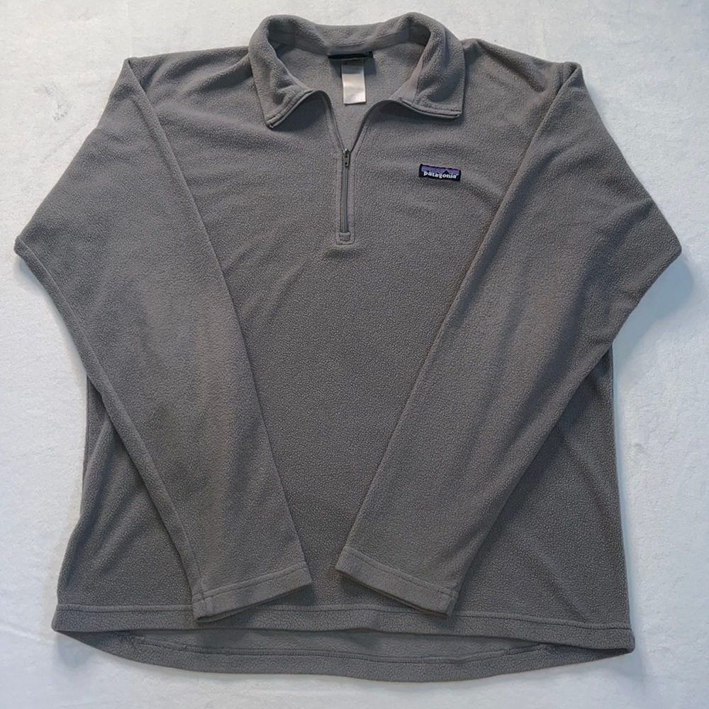 Patagonia Mens medium grey very light fleece quarter zip